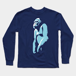 Blue gorrilla Long Sleeve T-Shirt